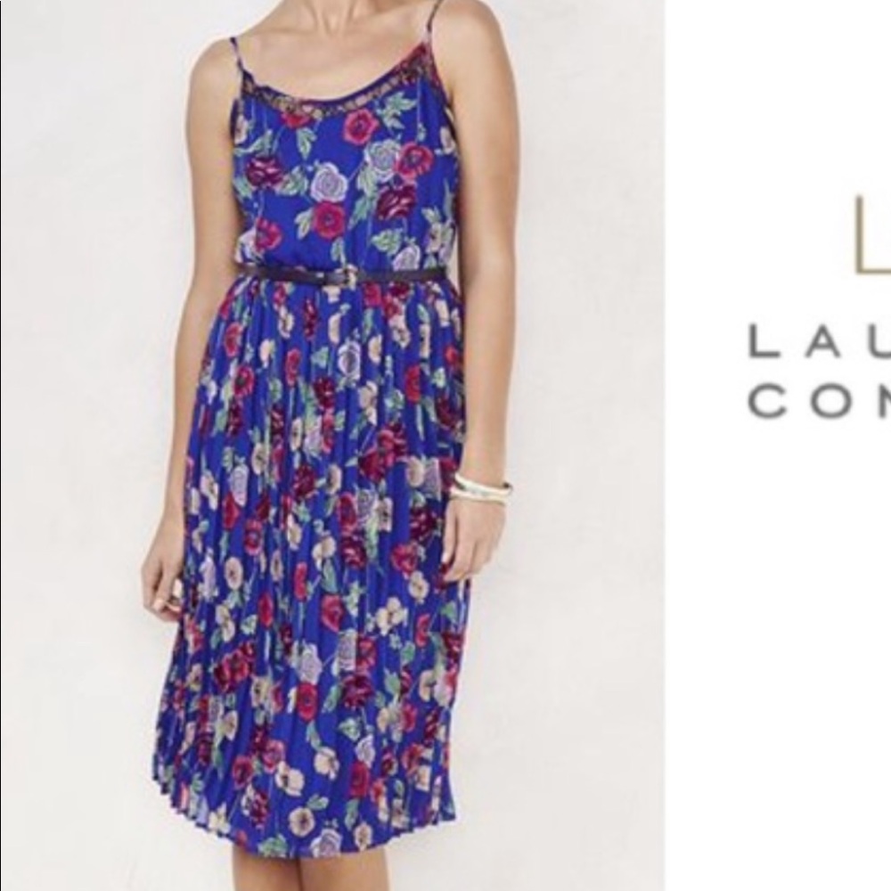 Lauren Conrad Floral Pleated Midi Dress